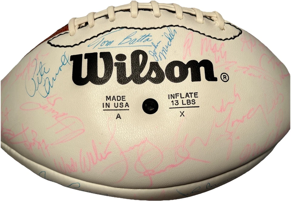 Fútbol americano Wilson NFL firmado por el equipo de los Minnesota Vikings 1988 certificado de autenticidad PSA, 58 autos (B225) Foto 4 de 4