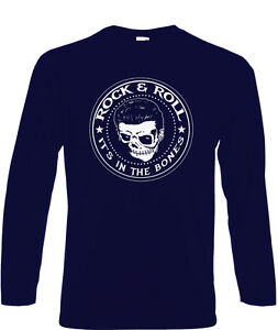 Rock And Roll Long Sleeve T-Shirt 100% Rockabilly Gift Rocker 