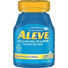 Aleve Pain Reliever, 320 Caplets EXP 09/2026