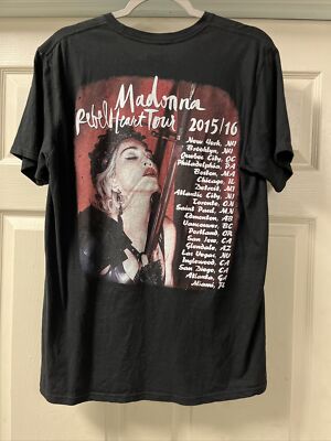 Madonna - Rebel Heart Concert Tour T Shirt 2015/16 Black - Delta