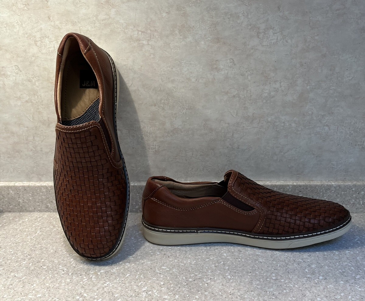 Johnston & Murphy Men\'s Brown Woven Leather Slip-On Shoes Johnston & Murphy Baldwin Driver Woven Slip On – Franco main image 3