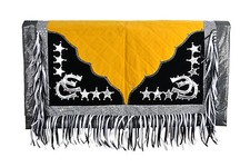 Western Barrel Show Rodeo Style Saddle Pad With Matching Fringes-Yellow