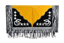 Western Barrel Show Rodeo Style Saddle Pad With Matching Fringes-Yellow