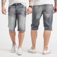 Shorts Herren Jeansshorts Denim Stretch Sommershorts Rock Creek Grau RC-2428