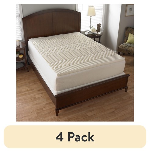 (4 pack) 1.25" 7-Zone Foam Mattress Topper, Twin/Twin-XL