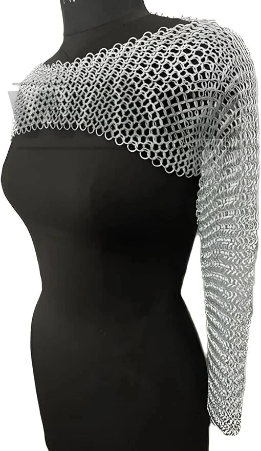 New Aluminum Butted Chainmail Crop Top with Long Sleeves for Modern Knights - Image 2 of 4