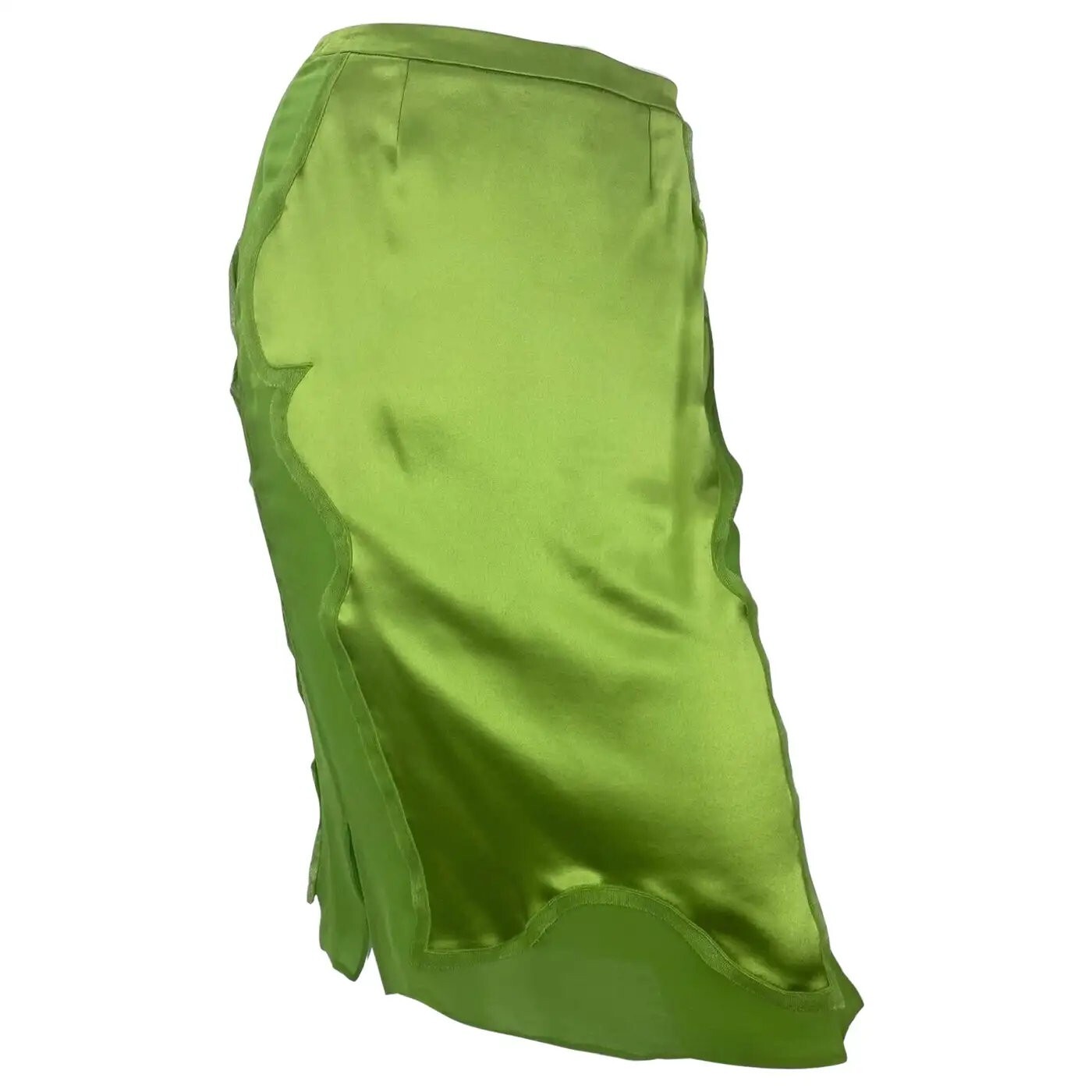 Gonna di seta vintage Tom Ford F W 2004 per Yves Saint Laurent Chinoiserie taglia 6 nuova con etichette