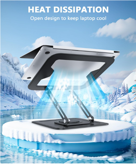 Adjustable Ergonomic Aluminum Laptop Stand for 10-16 Inch Desks