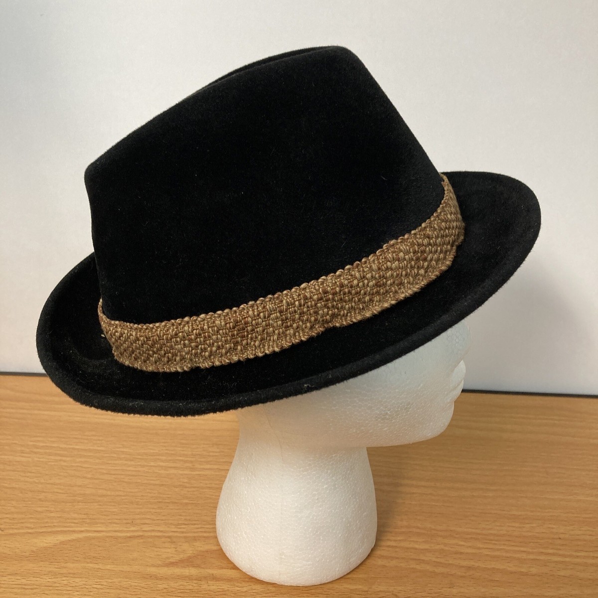 Vintage Anton Pichler Graz Hat Fedora Black Fur Felt Original Size