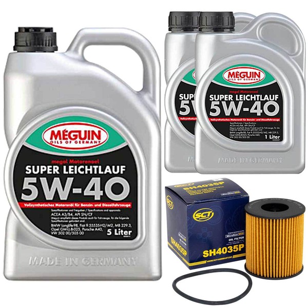 MotoröL Set 5W-40 Vollsynth Meguin 7 Liter + ÖLfilter FüR Fiat Ducato Bus 100-image