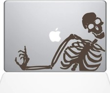 The Decal Guru No You Didn't Skeleton Decal Vinyl Sticker 13" MacBook Pro Brown