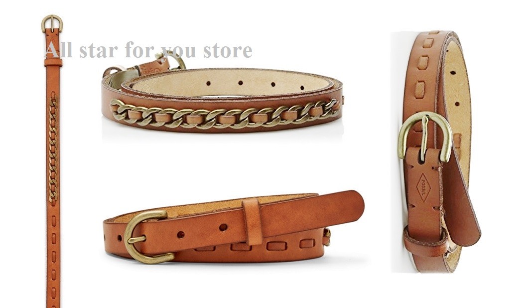 Fossil Belts Belt Vintage Chain Belt Leather L for sale  display picture 2