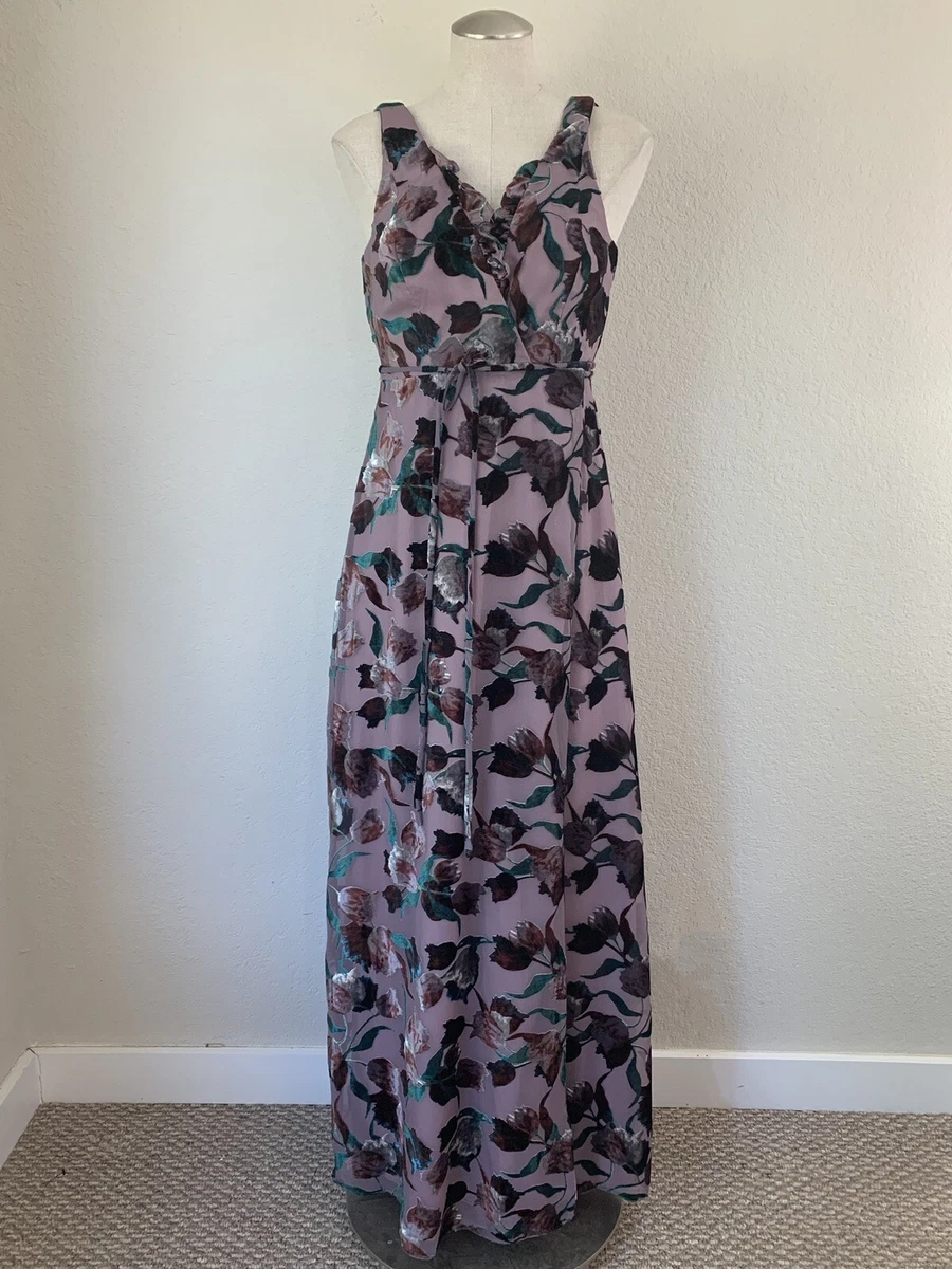 Floral velvet hotsell burnout wrap dress