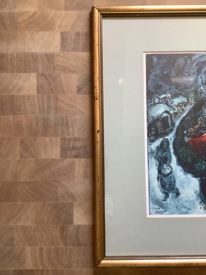 Marc Chagall Lithographie Le Vieux du Village Der alte im Dorf hi Glas gerahmt - Bild 4 von 4
