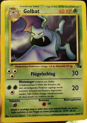 Pokemon Card Golbat (German) Fossil 34/62 - LP Condition | eBay