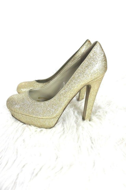 Guess Platform Heels size 6 Gold Glitter Sparkly Special Occasion Ggvernala | eBay