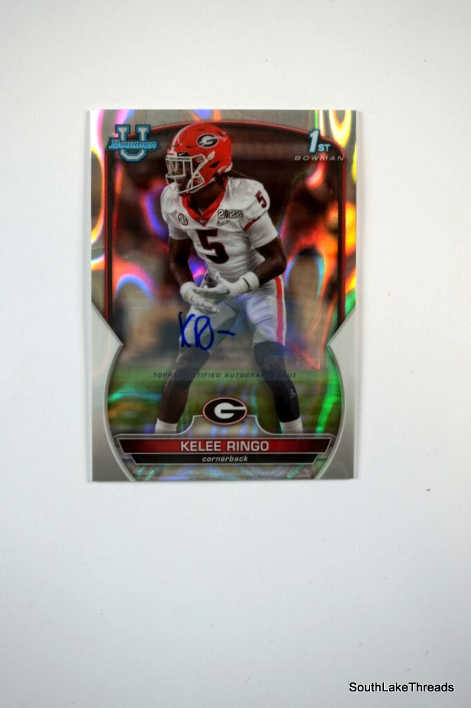 2022 BOWMAN CHROME UNIVERSITY LAVA REFRACTOR KELEE RINGO Auto #'d /199 Georiga