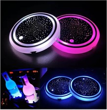 2PCS LED Car Cup Holder Lights, Light up Car Coasters for Cup Holders 7 Colors