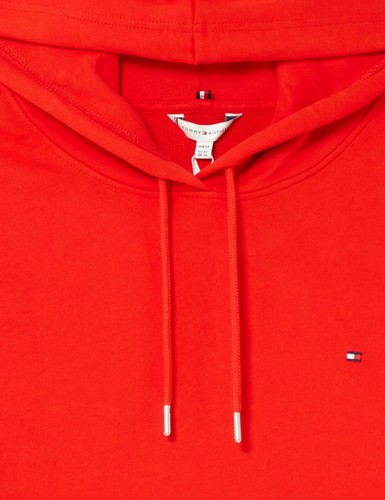 Tommy Hilfiger Felpa Donna con Cappuccio, Rosso (Fierce Red), 5454 - Foto 2 di 4