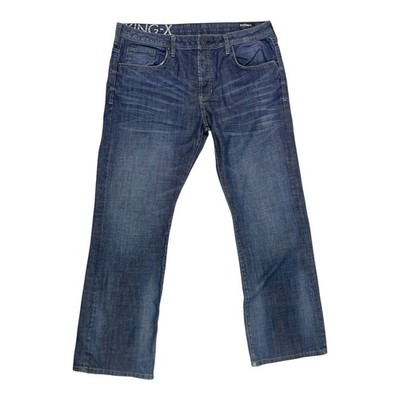 Buffalo Bitton King-X  Slim Boot Stretch Blue Denim Pants 40 X 32 Button Fly