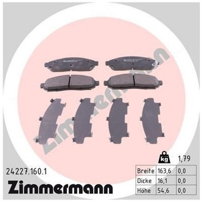 Zimmermann Bremsbelagsatz Bremsklötze vorne 41060ZP025 D1M60CY70B 24955612