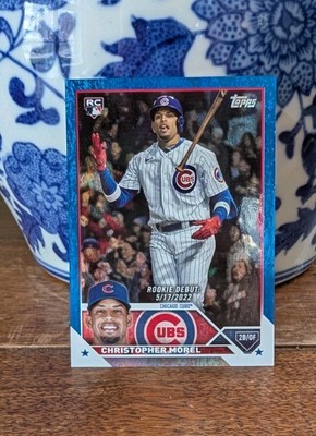 Christopher Morel 2023 Topps Update Rookie Debut Blue Foilboard /999 - NM/MT