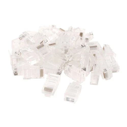 RJ45 8P8C Network LAN CAT5E CAT6 Modular Jack Connector Clear 50 Pcs