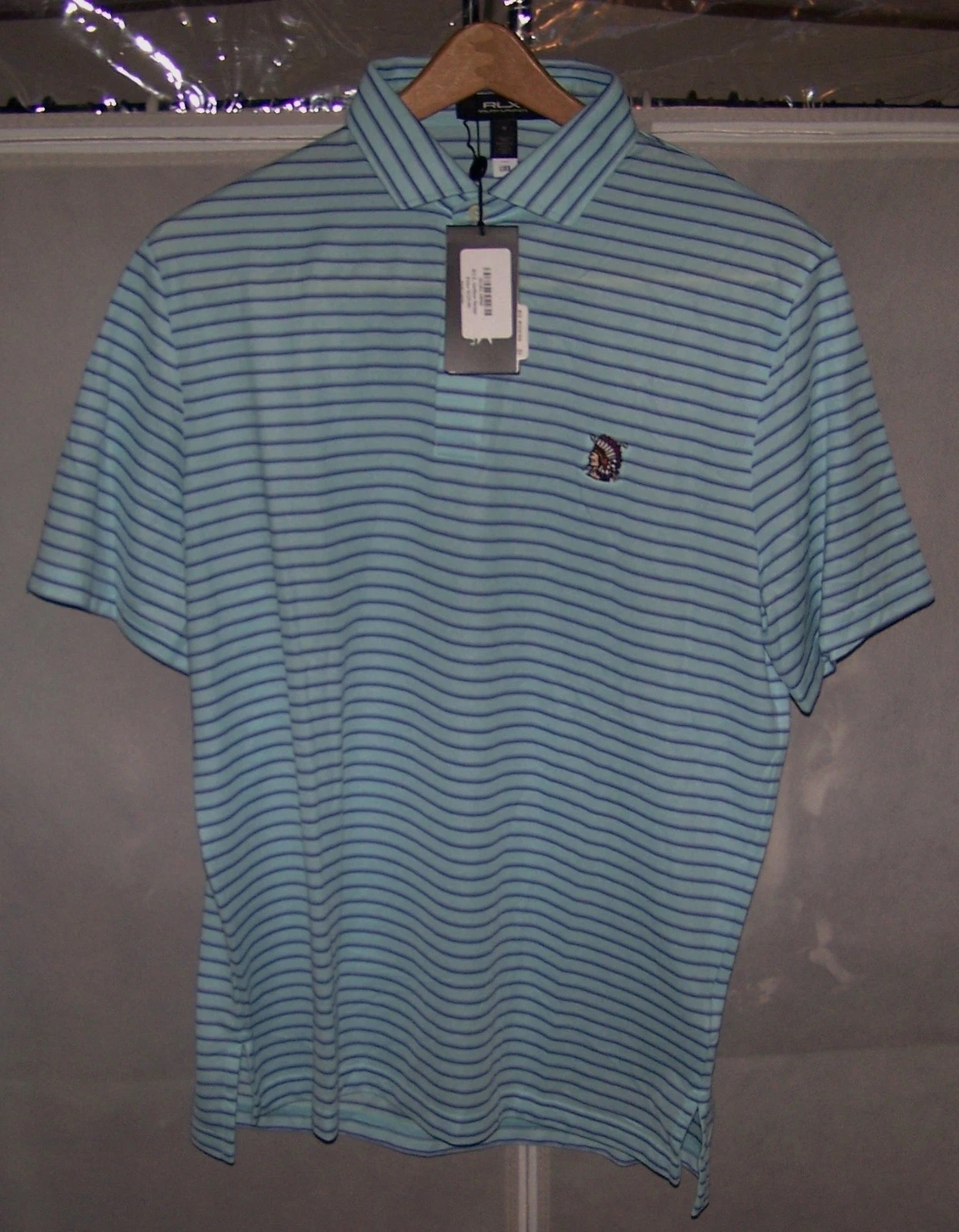 NEW RALPH LAUREN RLX Polo Button Shirt SHINNECOCK HILLS GOLF CLUB M Turquoise $