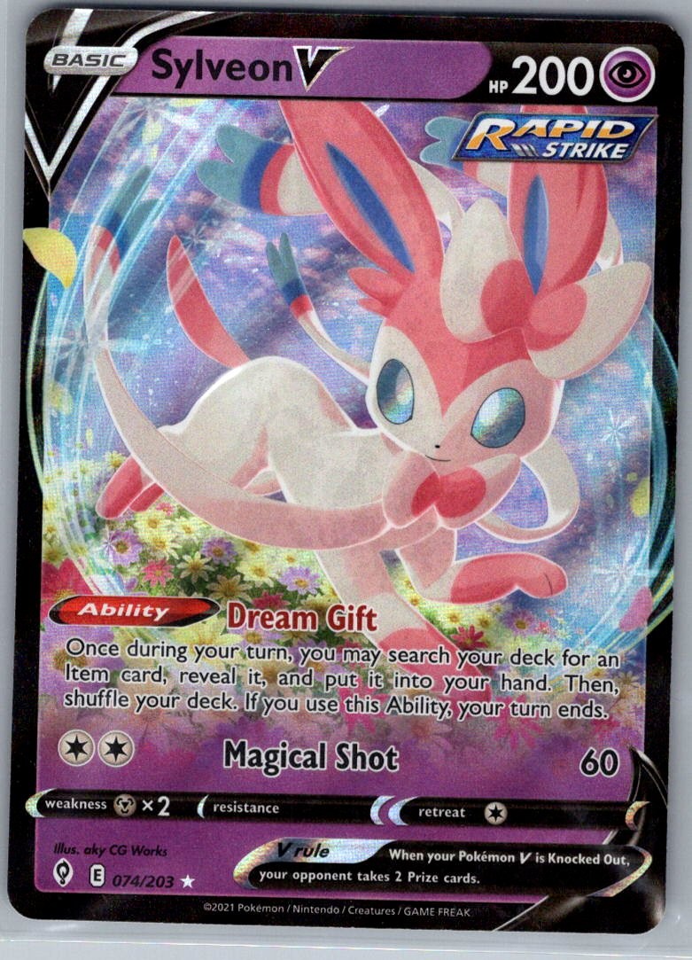 Sylveon V 074/203 SWSH07: Evolving Skies - Pokemon Card - NM