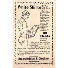 Strawbridge & Clothier White Shirts For Men & Boys 1897 Clipping SAH7-M4