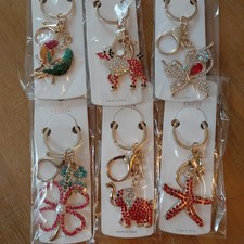 Crystal Rhinestone KeyChain-Gift Car Bag Charm Fashion Unbranded Lot Of 6. 4/36