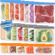 Leakproof Silicone Food Storage Bags - 20 Pack Multi-Size for Every Need