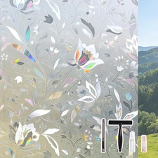 Window Privacy Film Frosted Stained Glass Pattern Decorative Window Films Static