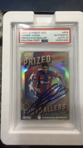 2023-24 Topps Finest UEFA CC #PF8 Lamine Yamal RC Autograph Rookie PSA Auto 10