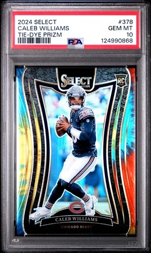2024 PANINI SELECT TIE-DYE PRIZM #378 CALEB WILLIAMS 18/25 PSA 10 Jersey #