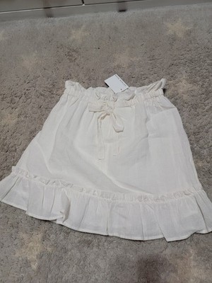 Emory Park Linen White Lined Skirt Sz M