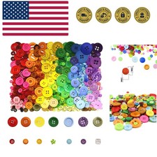 800 Pcs Assorted Sizes Resin Buttons,Round Craft Buttons for Sewing DIY Craft...
