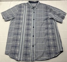 Tommy Bahama 100% Silk Shirt Mens XXL Blue & White Abstract Geometric Design