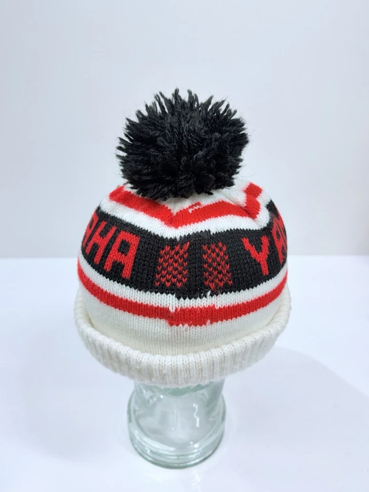 Vtg Yamaha Snowmobile Winter Pom Pom Knit Hat Cap Beanie Toque - Image 3 of 4