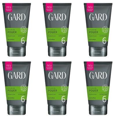 6x GARD Styling Gel Power Extrastark 6 Flexibel & stark Hasargel mit Koffein,150