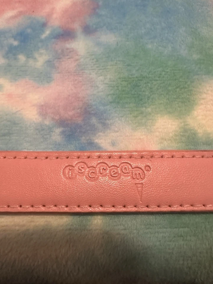 iScream Cotton Candy Tablet Pillow Pom Pom Tie Dye Cushion Phone Stand - Image 2 of 4