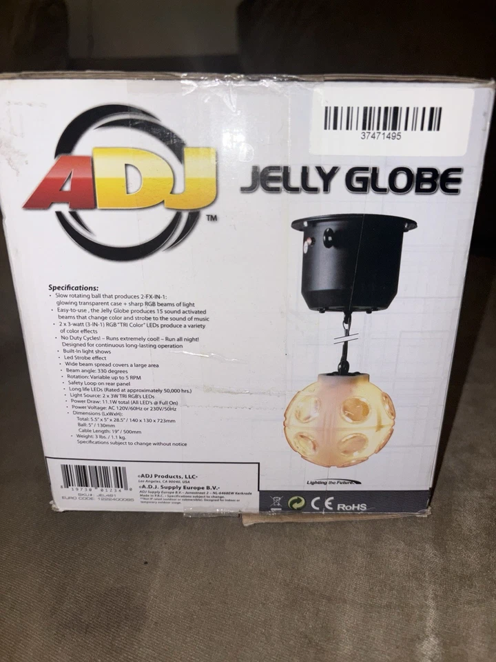 Adj Jelly Globe Espejo Bola Disco Luz DJ Escenario Iluminación Sonido Activado 12 pulgadas Foto 4 de 4