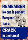 Vintage Donkey Metal Sign No one is perfect Funny Humour Man Cave Home Decor