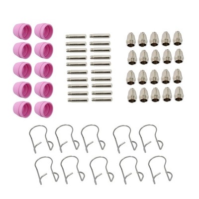 60PCS Plasma Cutter Consumables Kit Nozzles & Electrodes for SG-55 AG-60 WSD-60