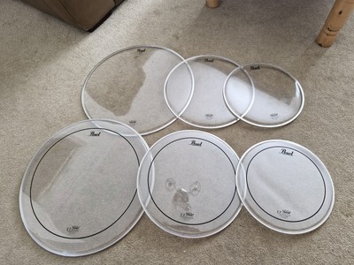 Pearl Remo Schlagzeug Tom Head Set Nadelstreifen & Resonant 10'', 12'', 16'' unbenutzt 