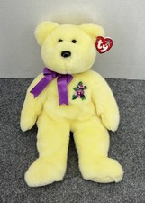 Ty Beanie Buddy Mother the Bear with Purple Ribbon Plush 14" Stuffed Animal