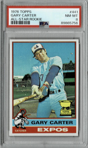 1976 Topps Gary Carter #441 - Montreal Expos - PSA 8