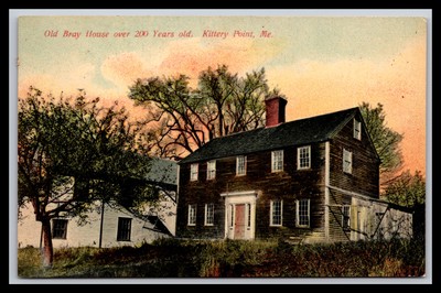 Post Card - Old Bray House over 200 Years old. Kittery Point, Me