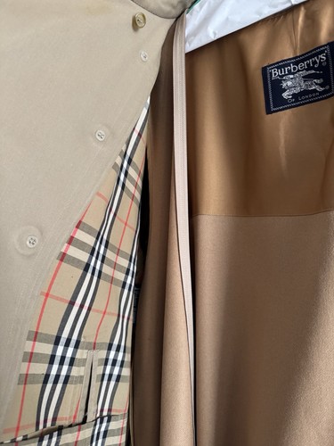 Burberry Vintage Beige Cotton Blend Check Trench Coat 38 Short with wool liner - Picture 17 of 23