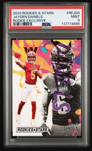 Jayden Daniels - 2024 Panini Rookies & Stars - Rookie Exclusive RC PSA 9